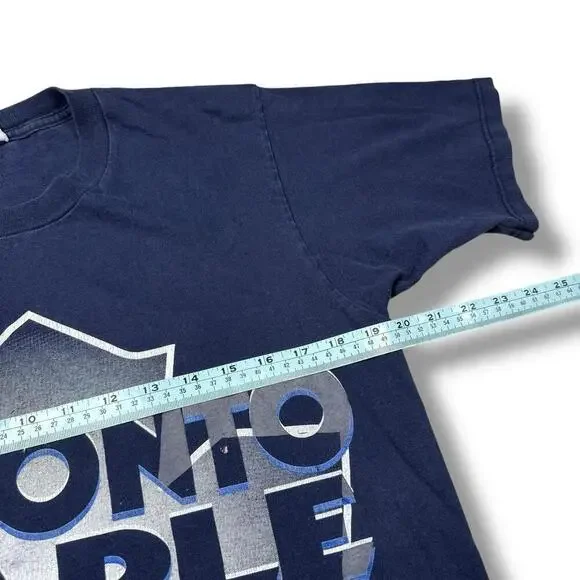 Vintage Toronto Maple Leafs T-Shirt Trench NHL Hockey Graphic Tee Medium 90s Y2K - Picture 8 of 8